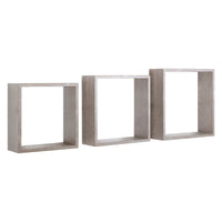 Mensole a cubo da parete set di 3 pz componibile colore Rovere grigio mod. InCubo Slim