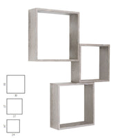 Mensole a cubo da parete set di 3 pz componibile colore Rovere grigio mod. InCubo Slim