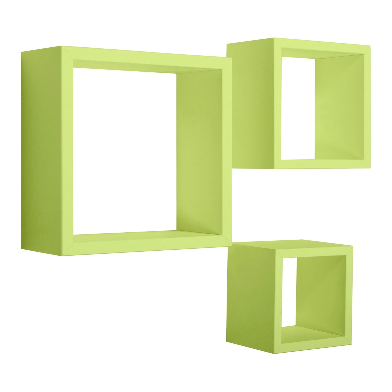 Mensole a cubo da parete set di 3 pz componibile colore Verde mod. Rubic