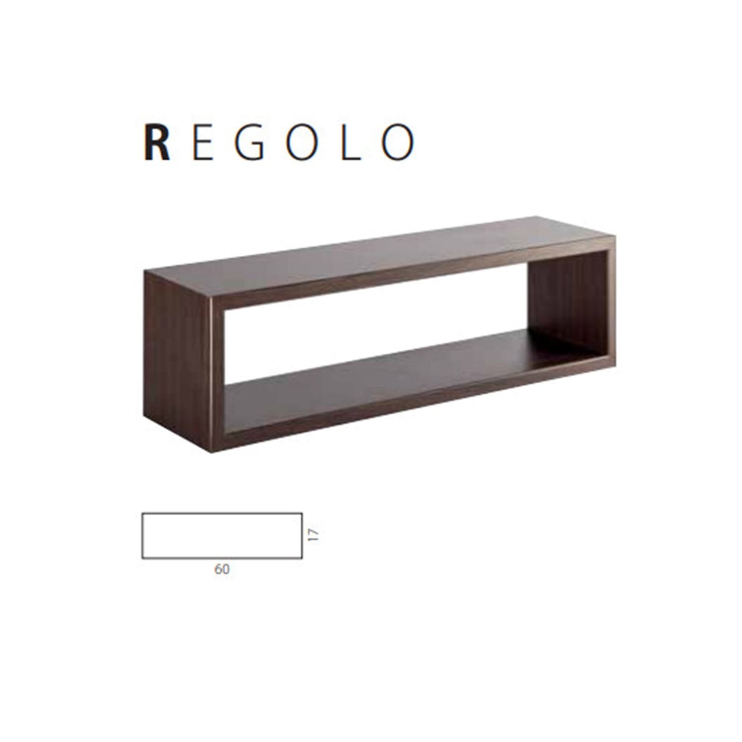 Mensola da parete rettangolare colore Rovere grigio nuovo 60x17 cm mod. Regolo