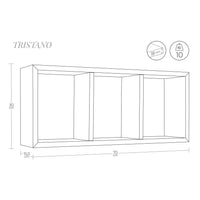 Mensola da parete 3 scomparti colore Rovere scuro mod. Tristano