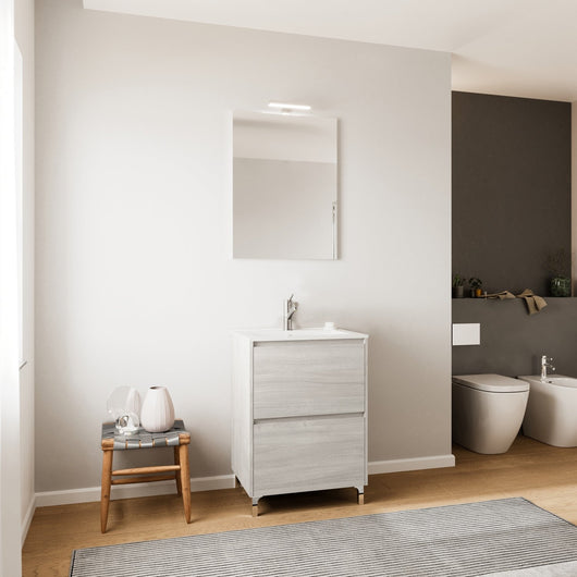 Composizione bagno modello LISBONA Rovere grigio 60 cm