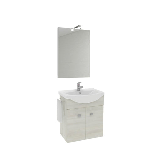 Composizione bagno modello CARLA Rovere bianco 55 cm