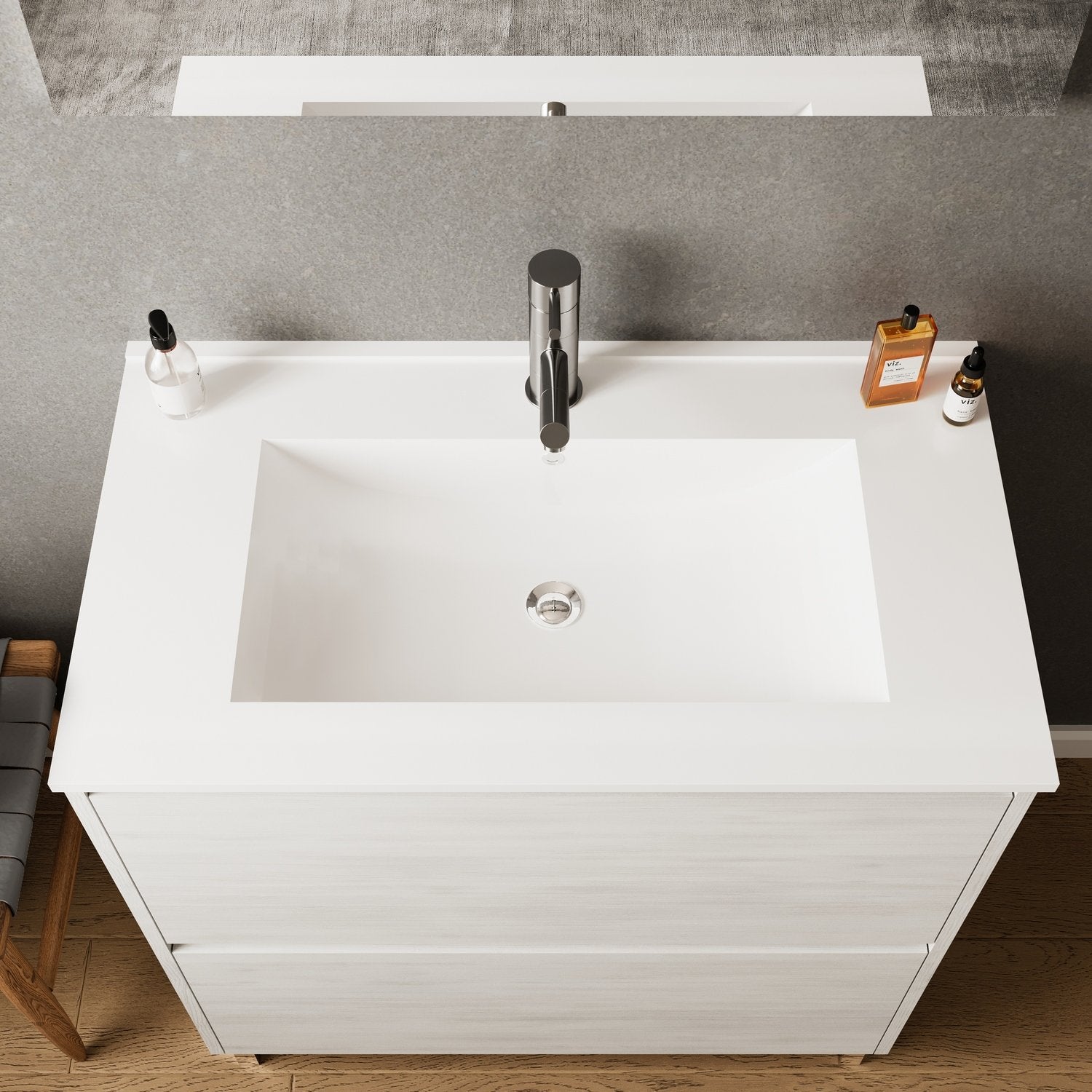 Composizione bagno modello LISBONA Rovere bianco 80 cm