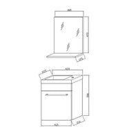 Composizione bagno modello PETIT Rovere bianco 42 cm