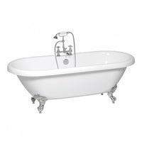 Vasca da bagno freestanding classica 177x80 Piedini cromo a zampa d'aquila regolabili Victoria