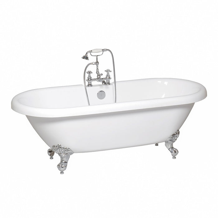 Vasca da bagno freestanding classica 177x80 Piedini cromo a zampa d'aquila regolabili Victoria