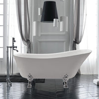 Vasca da bagno freestanding classica 170x72 Piedini cromo a zampa di leone regolabili Samantha