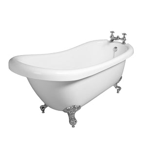 Vasca da bagno freestanding classica 170x75 con Piedini cromo a zampa d'aquila regolabili Mary