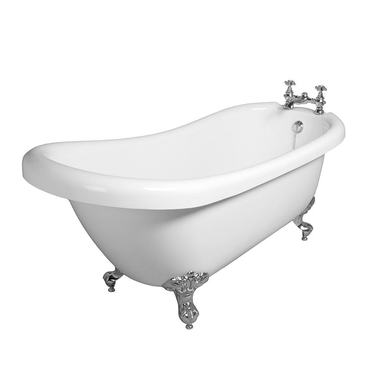 Vasca da bagno freestanding classica 170x75 con Piedini cromo a zampa d'aquila regolabili Mary