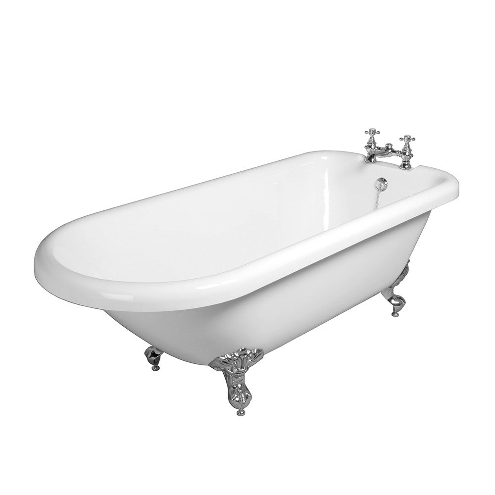 Vasca da bagno freestanding classica 177x79,5 Piedini cromo a zampa d'aquila regolabili Ann