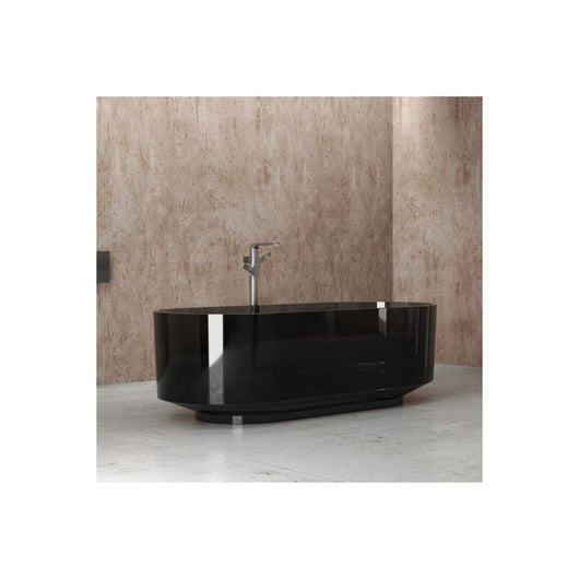 Vasca da bagno freestanding in resina colorata trasparente altair, colore quarzo fumè