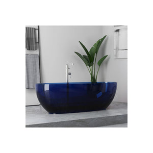 Vasca da bagno freestanding in resina colorata trasparente womb, colore agata blu