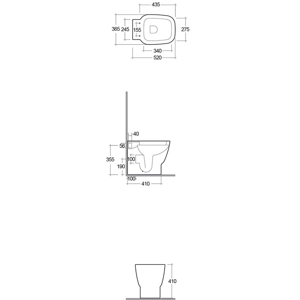 Vaso a Pavimento Filomuro Rak Ceramiche serie One Bianca