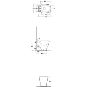 Vaso a Pavimento Filomuro Rak Ceramiche serie One Bianca