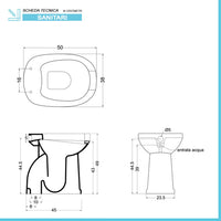 Vaso bidet combinato per anziani e disabili H49 con apertura frontale