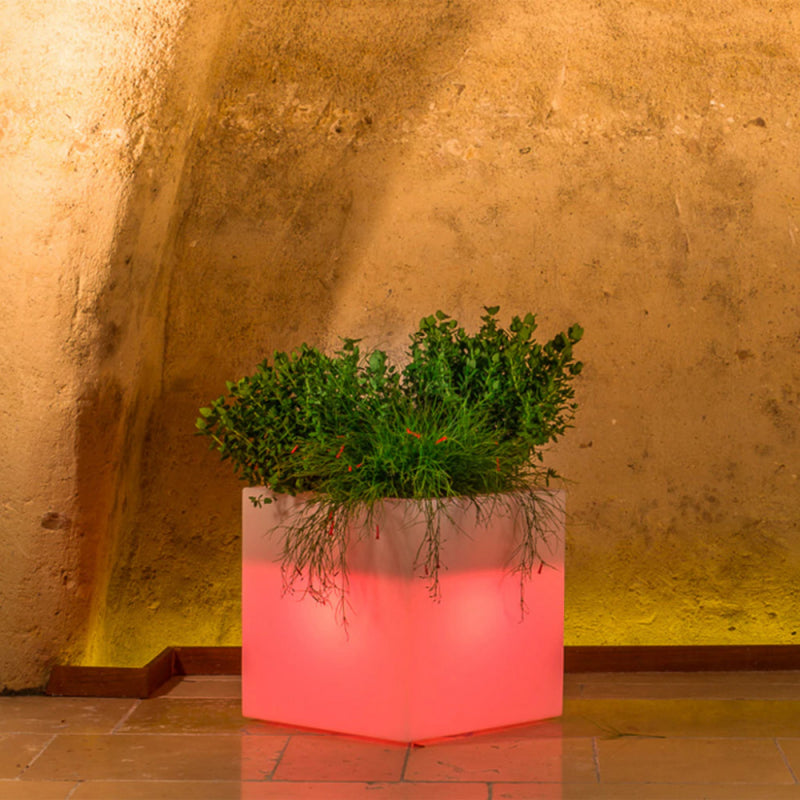 VASO LUMINOSO OCTANS 40 h CON LED MULTICOLOR E BATTERIA SOLARE