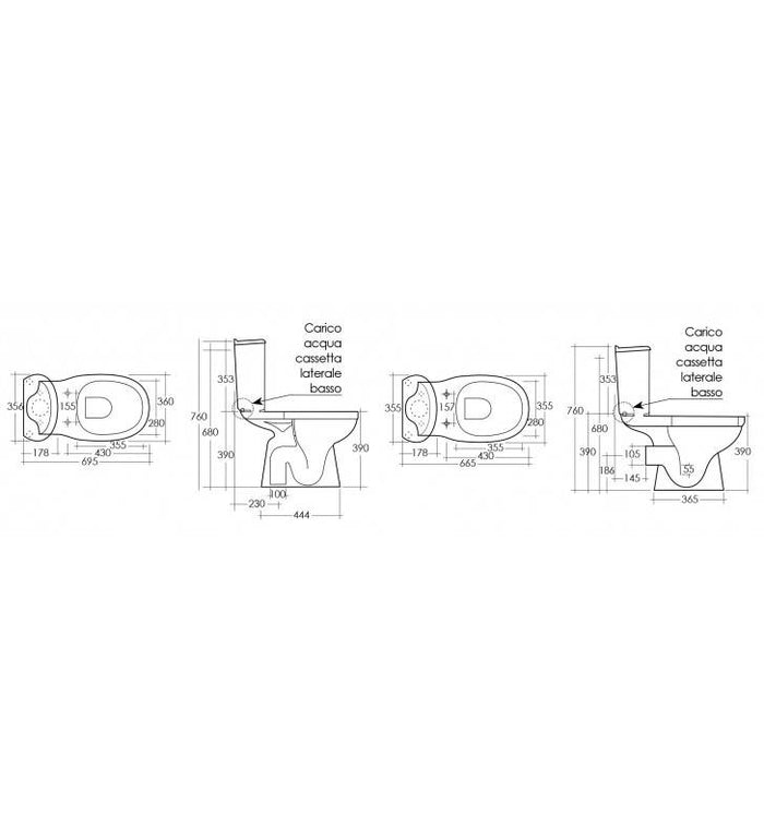 Bidet serie klio filo muro cod 81978