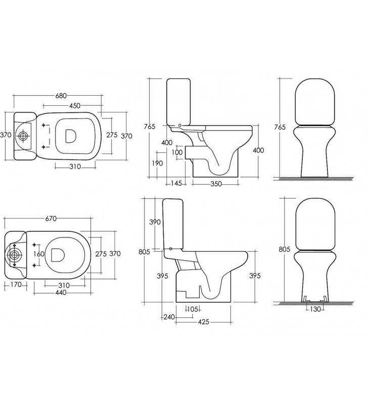 Sedile wc per vaso filo muro serie compact cod 82022