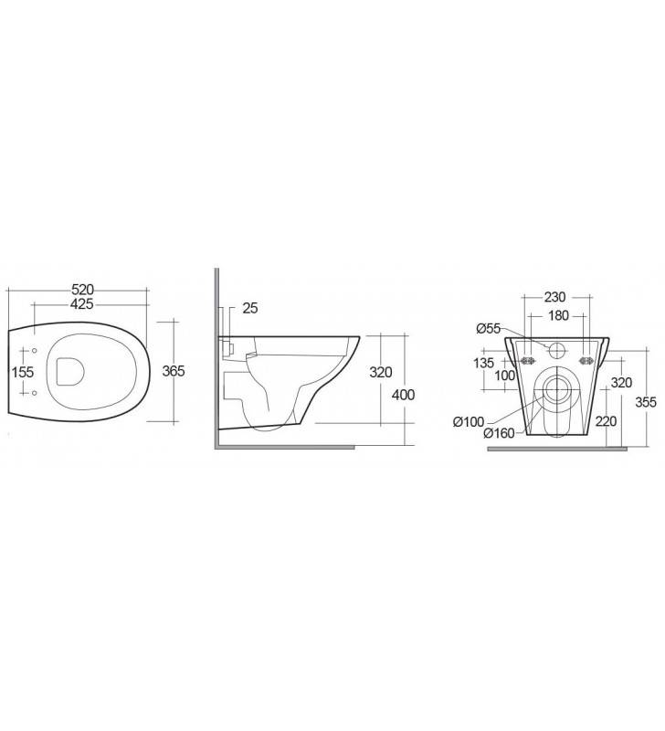 Lavabo metropolitan 52cm con troppo pieno cod 82068