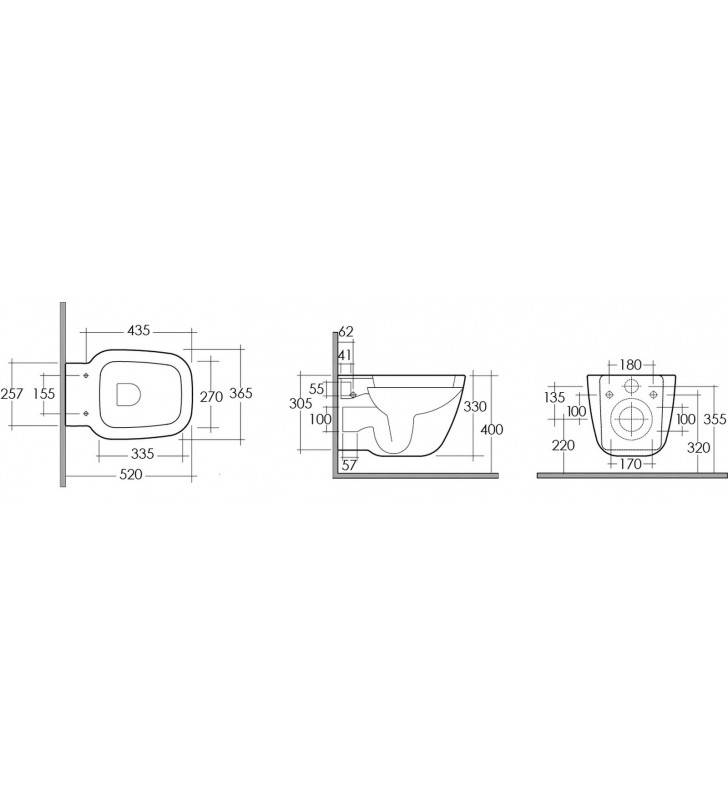 Lavabo 55 cm in porcellana serie compact cod 81999