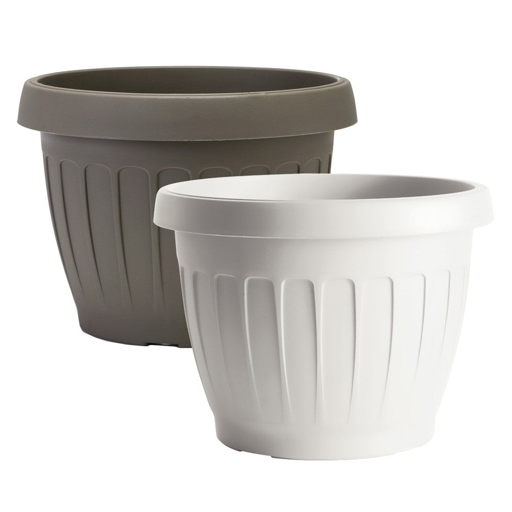 Vaso Tondo Ø 25 X H.18,5 Lt. 5,7 - Cappuccino, Taglia: Ø 35 X H.26 Lt. 16 - Bianco