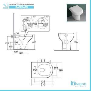 Vaso a terra filo muro serie Compact di Rak in ceramica bianco