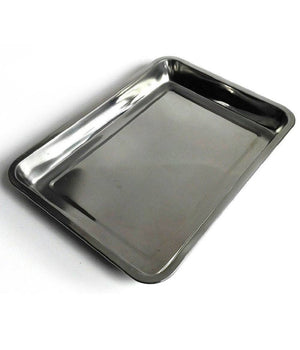 Vassoio Guantiera Rettangolare In Acciaio Inox Portata Cucina 32 X 22 X 4,8 Cm         