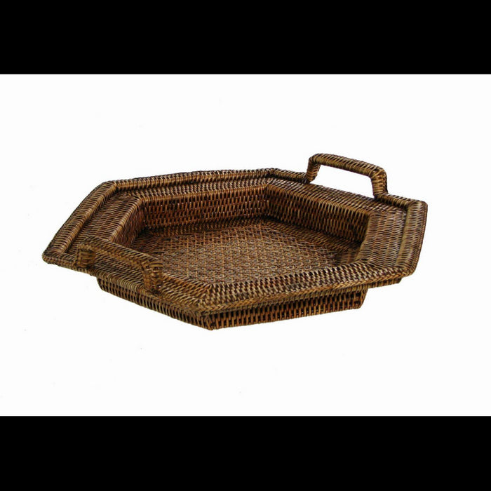 Vassoio rattan birman esagonale 2m cm44x50h7/10