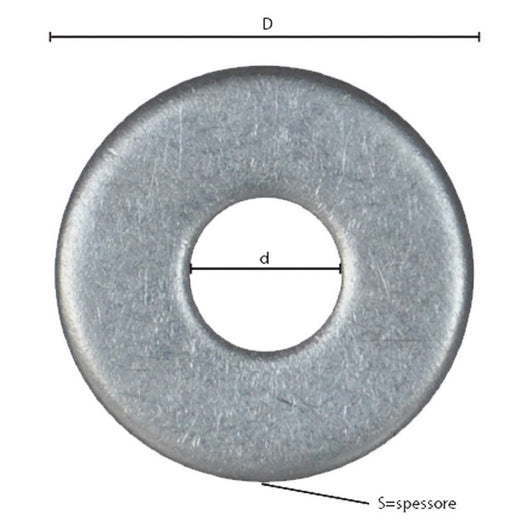 1000pz rondella grembialina inox a2 m 5 - 1,2 x 15 x 5,3 mm 402433nlm