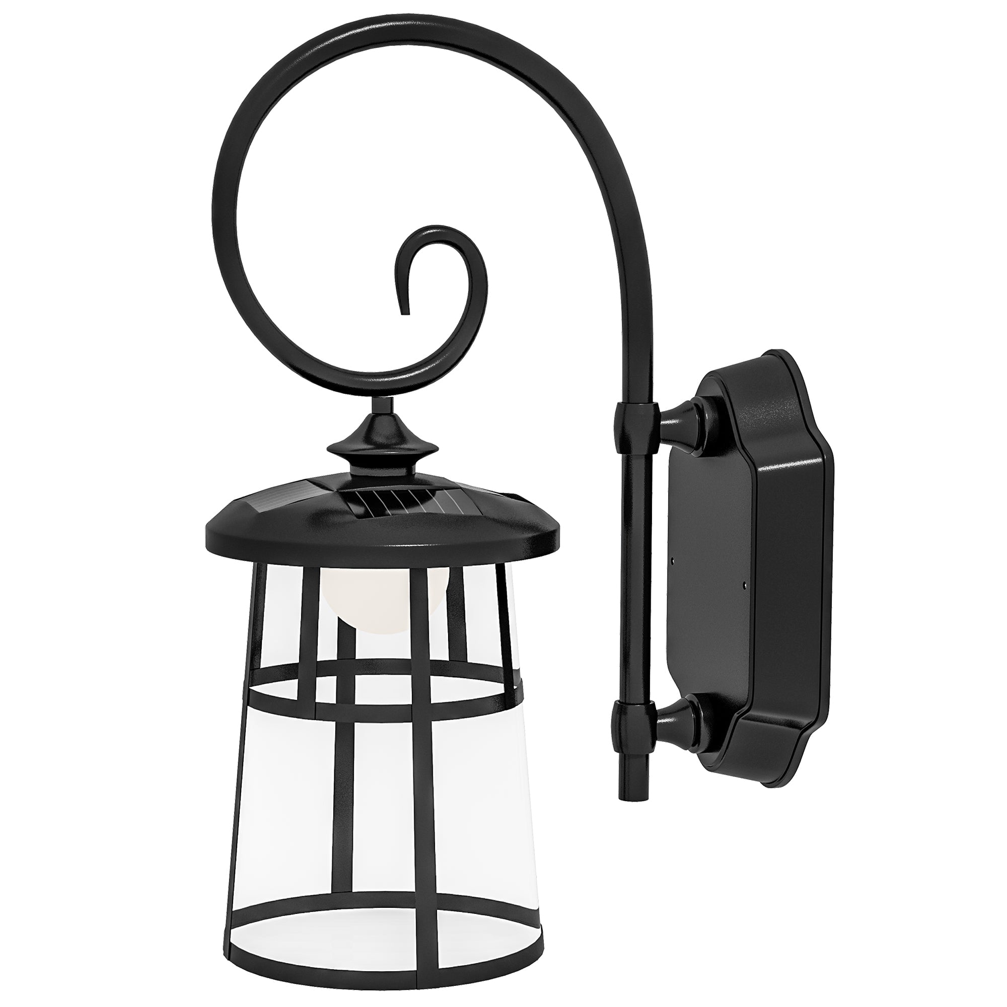 Lampada da Esterno con Pannello Solare 16,5x25,5x41 cm Impermeabile IP44 e Accensione Automatica Nero