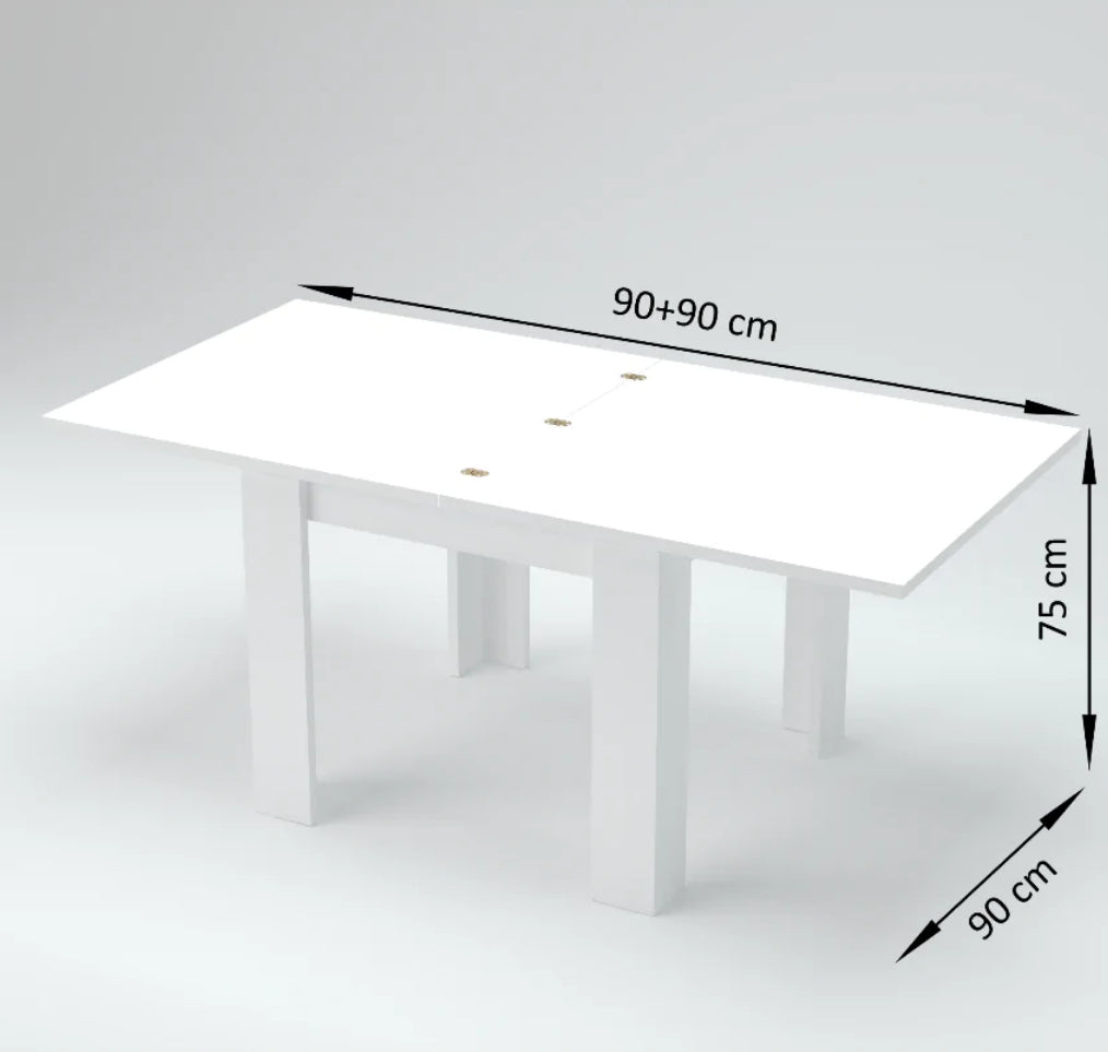  Tavolo quadrato 90x90 in finitura Cemento con apertura a libro, ZTC21640510