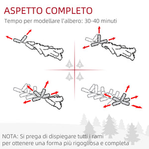 Albero di Natale Artificiale Innevato 180 cm 618 Rami 240 Luci LED Verde