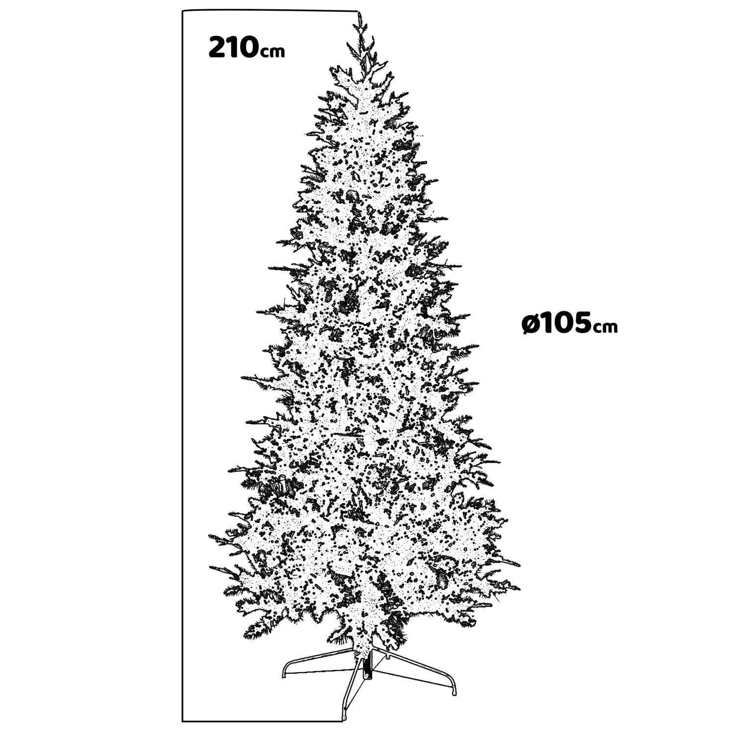 Venus - Albero di Natale effetto realistico in PE e PVC ø105x210H, 1571 rami