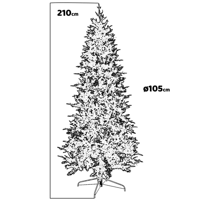 Venus - Albero di Natale effetto realistico in PE e PVC ø105x210H, 1571 rami