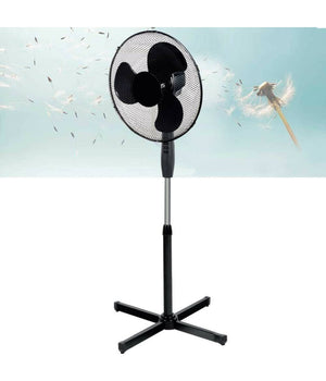 Ventilatore A Colonna Piantana 45w Pale 40cm 3 Velocità  Altezza Regolabile Nero         