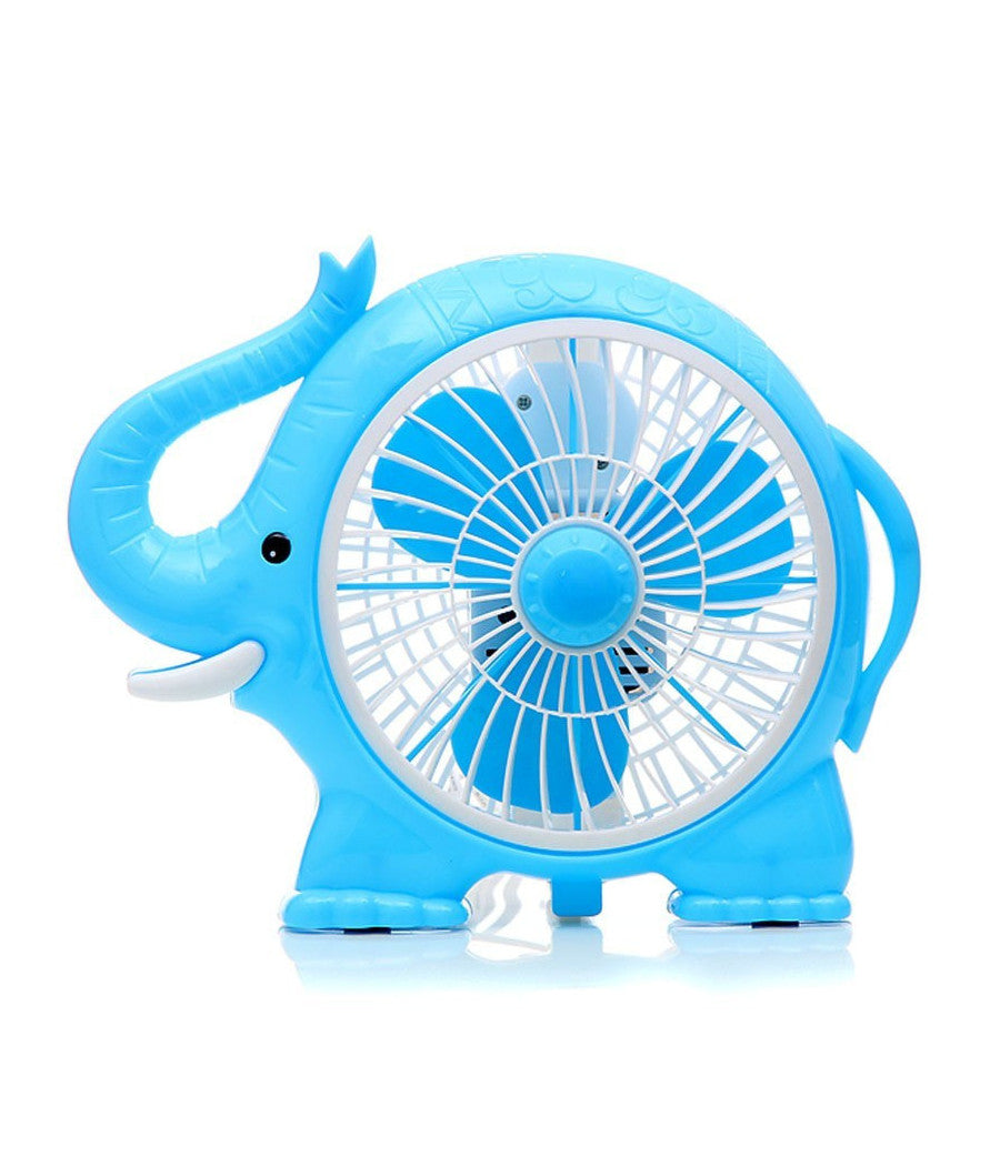 Ventilatore Da Tavolo 3 Ventole A Forma Di Elefante Silenzioso Colorato 8"         