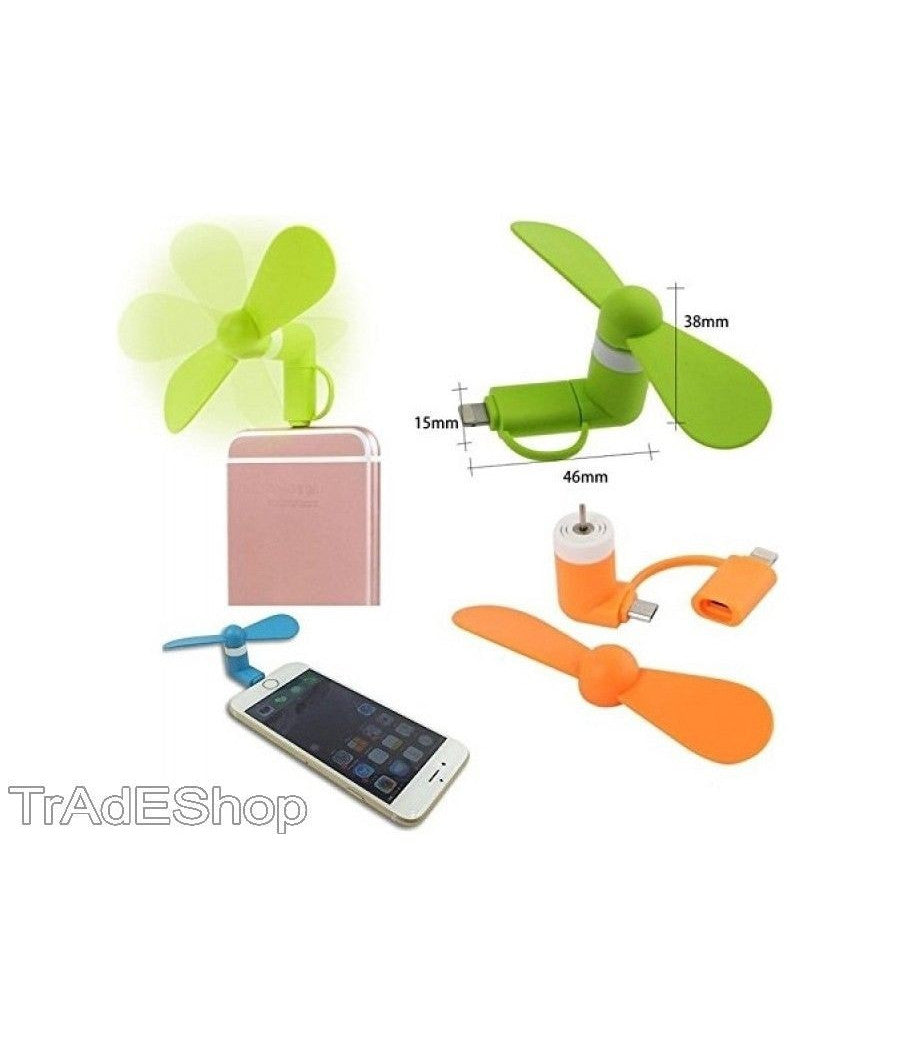 Ventilatore Mini Fan Portatile Usb Per Pc Notebook Miniusb Smartphone Cellulare         