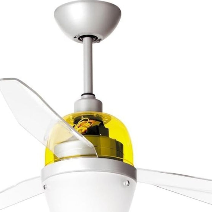 Ventilatore moderno italexport swing eco e27 led lampada soffitto, colore giallo