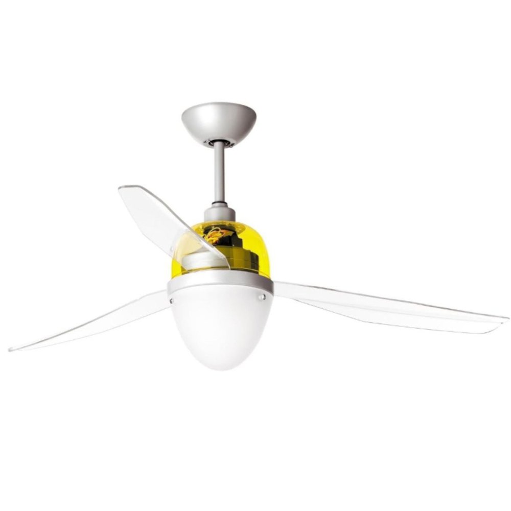 Ventilatore moderno italexport swing eco e27 led lampada soffitto, colore giallo