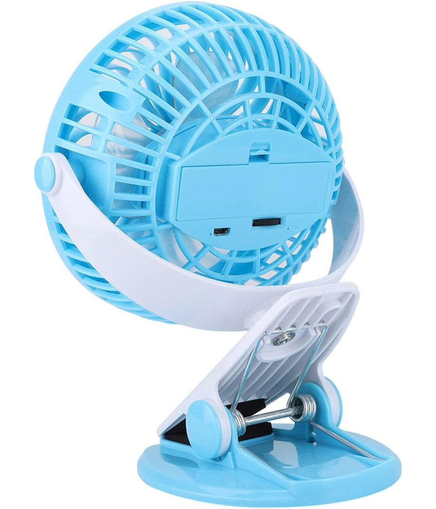 Ventilatore Orientabile A 4 Pale Stand Con Pinza A Clip Rotazione A 360 Gradi         