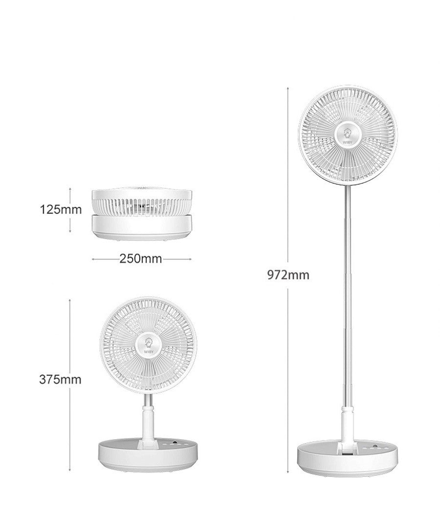 Ventilatore Portatile P21 Batteria Ricaricabile Salvaspazio Pieghevole Silenzioso         