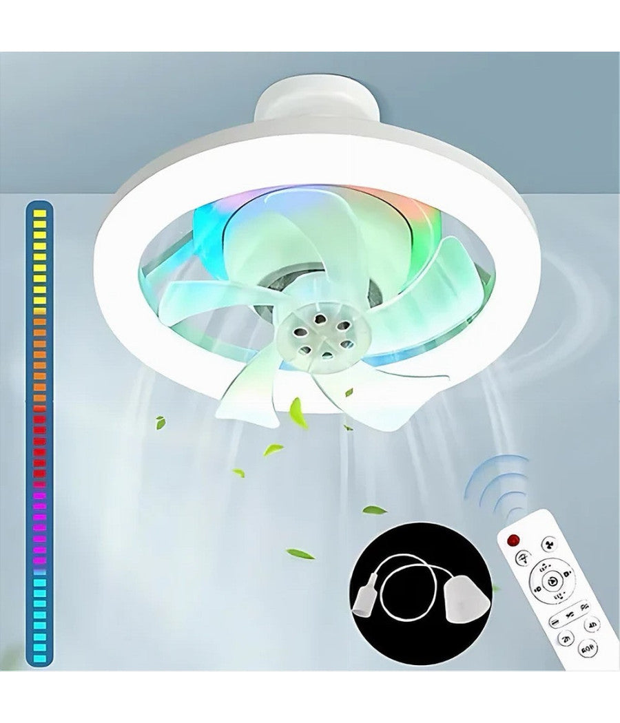 Ventilatore Soffitto Con Luce Led Rgb Regolabile Sky Refresh Con Telecomando         