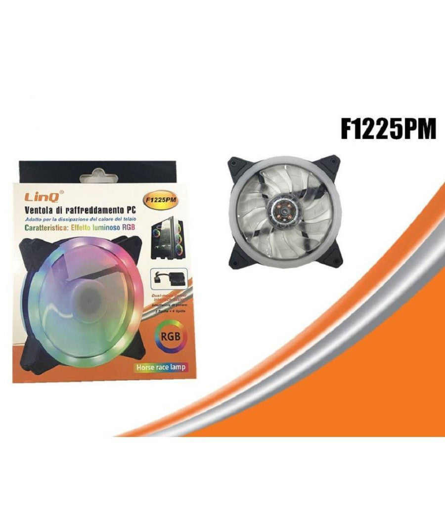 Ventola Raffreddamento Dissipazione Cooling Fun Per Telaio Pc Luce Led Rgb F1225pm         