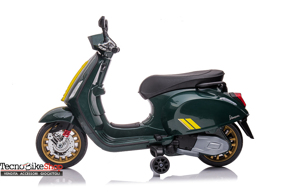 Moto Scooter Elettrico per Bambini Piaggio Vespa Sprint 12V colore Verde