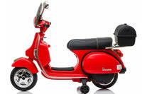 Moto Scooter Elettrico per Bambini Piaggio VESPA PX150 FULL con Parabrezza e Bauletto 12V-Rosso