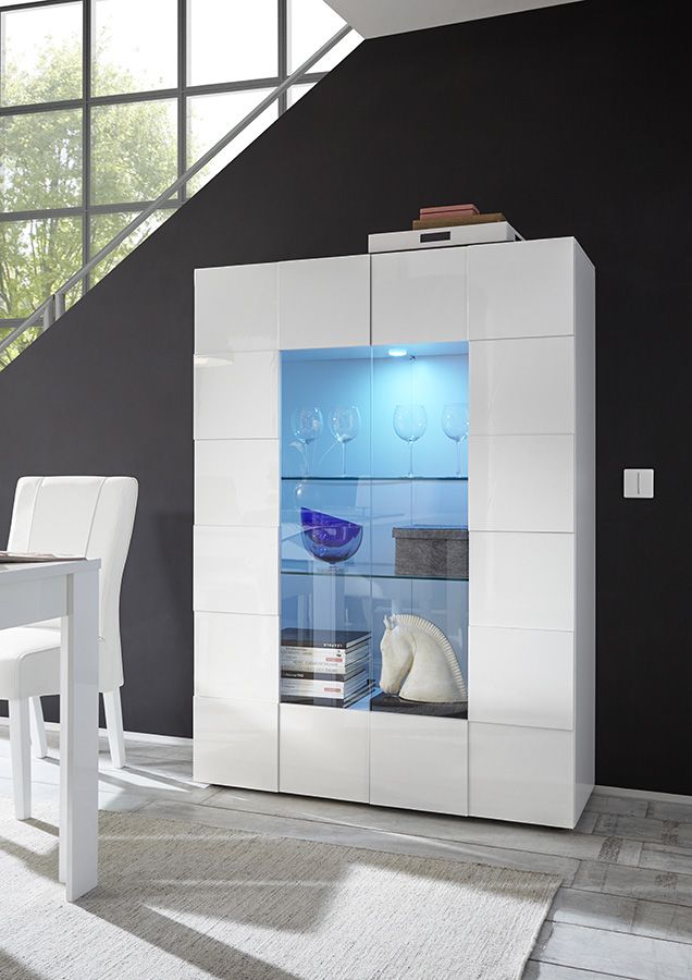 Vetrina di Design Bianco a due ante ZLCMS-VT2ABI