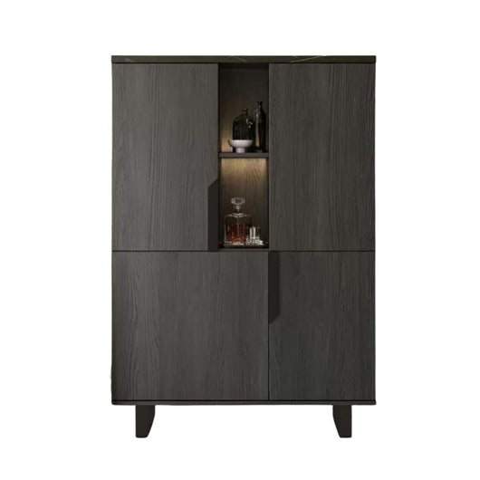 Vetrina credenza 2 ante palissandro nero Zaira 110x49x159h