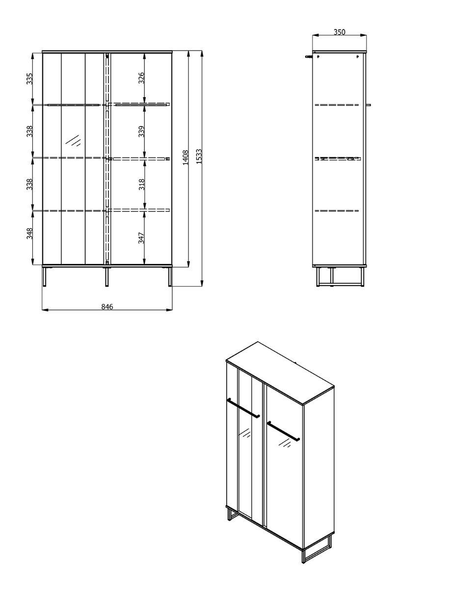 Vetrina industry scontata, finitura Rovere e Nero ZFM23280011