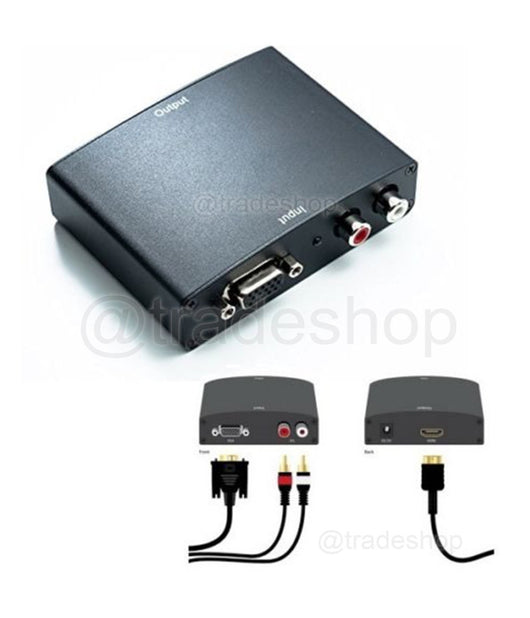 Video Converter Convertitore Da Analogico Vga + Audio R/l A Hdmi Tv Monitor Pc         